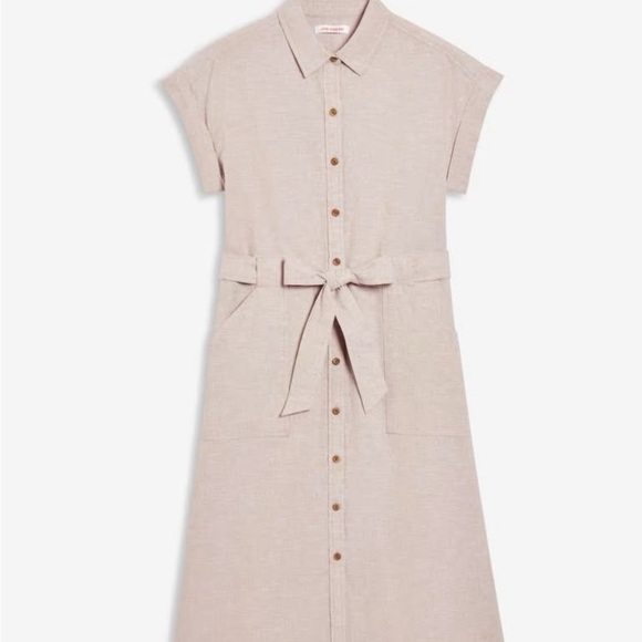 Joe Fresh Linen Khaki Dress - Picture 2 of 5
